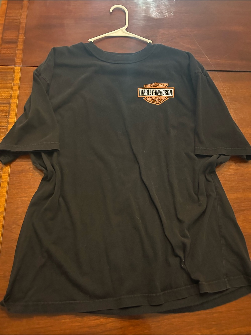 Harley-Davidson Black Tee with Orange Logo Patch
